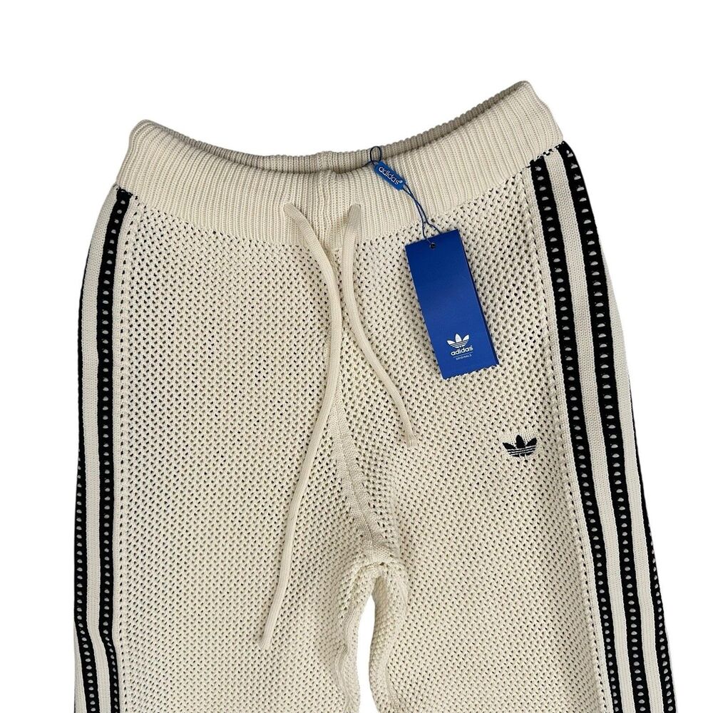 Adidas Originals Women's Premium Crochet Track Joggers, Cream, JD1080 - Picture 3 of 10